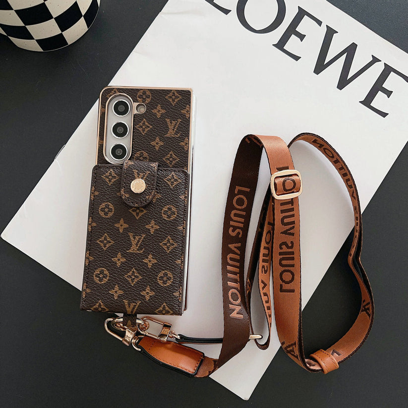 Luxury Monogram Samsung Z Fold Case – Crossbody Card Holder Designer Cover