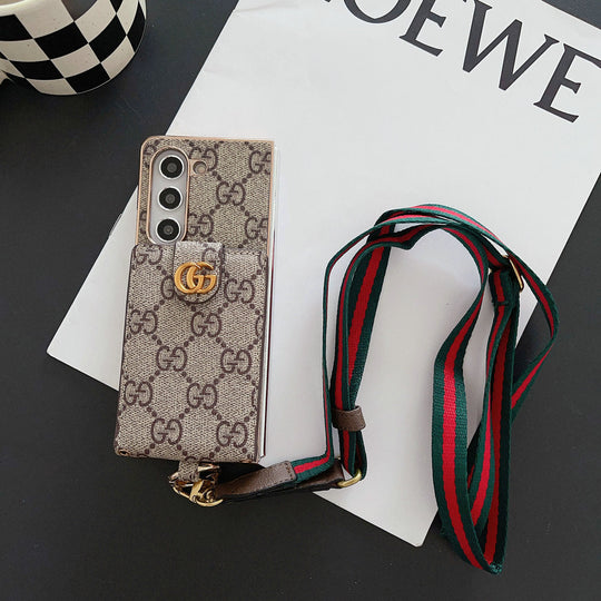Luxury Monogram Samsung Z Fold Case – Crossbody Card Holder Designer Cover