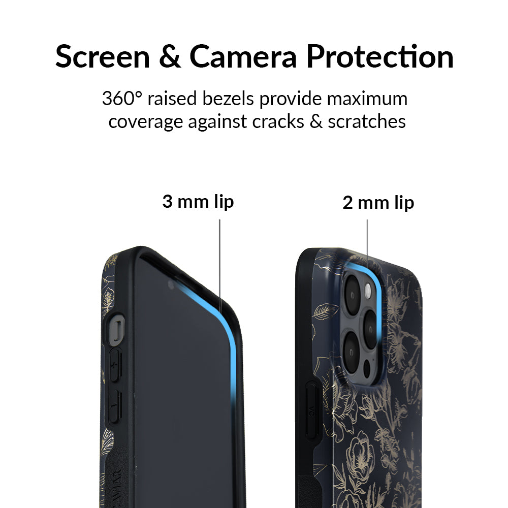 Floral Rose Gold Chrome iPhone Case – Aesthetic Shockproof Phone Cover