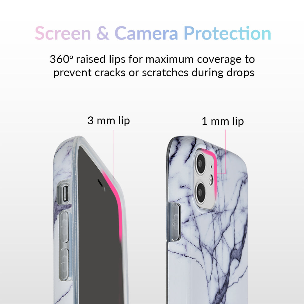 White & Gray Marble iPhone Case – Trendy Protective Phone Cover