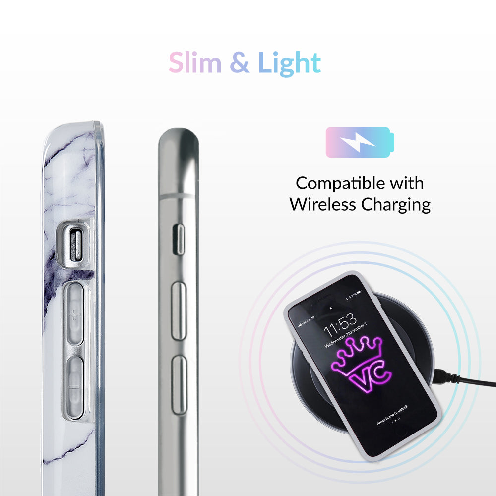 White & Gray Marble iPhone Case – Trendy Protective Phone Cover