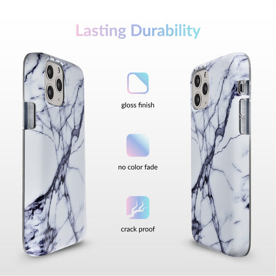 White & Gray Marble iPhone Case – Trendy Protective Phone Cover