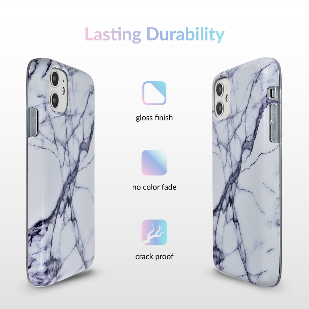 White & Gray Marble iPhone Case – Trendy Protective Phone Cover