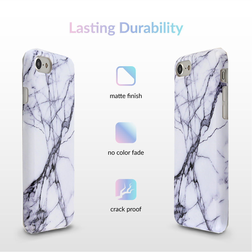 White & Gray Marble iPhone Case – Trendy Protective Phone Cover