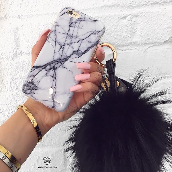 White & Gray Marble iPhone Case – Trendy Protective Phone Cover