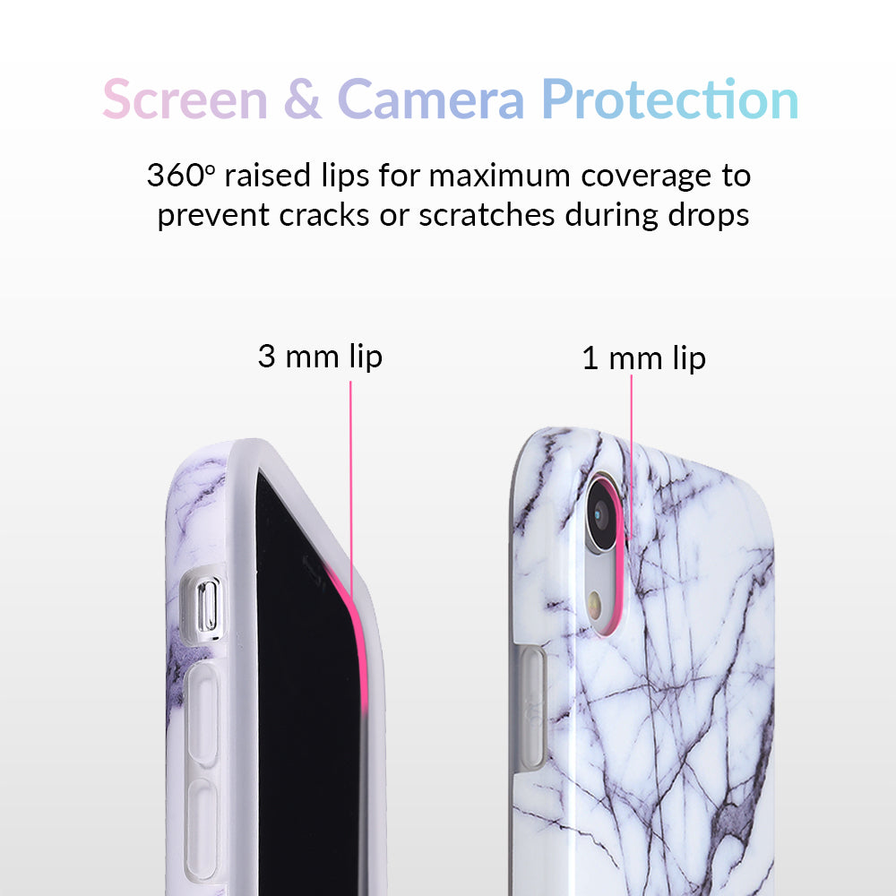White & Gray Marble iPhone Case – Trendy Protective Phone Cover