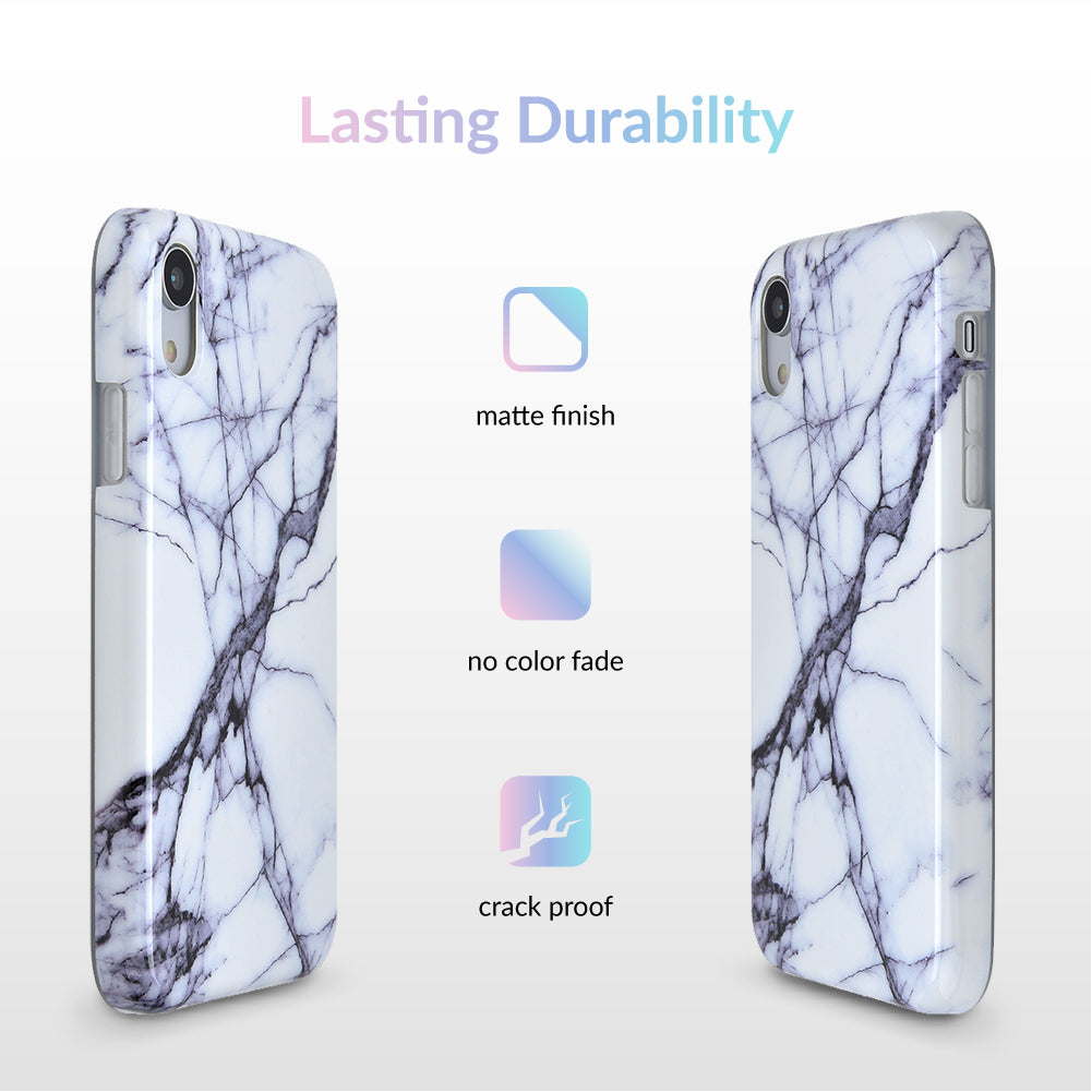White & Gray Marble iPhone Case – Trendy Protective Phone Cover
